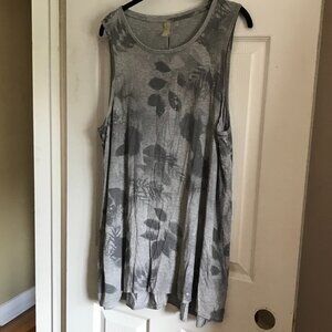 Hyba Tank Top XXL Gray Floral Pattern